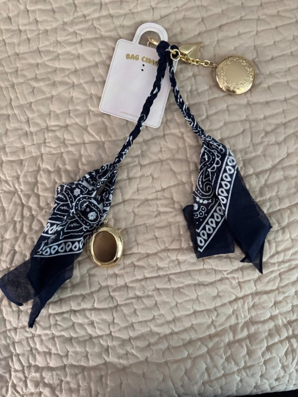 Anthropologie Heritage Bandana Bag Charm - Picture 2 of 4